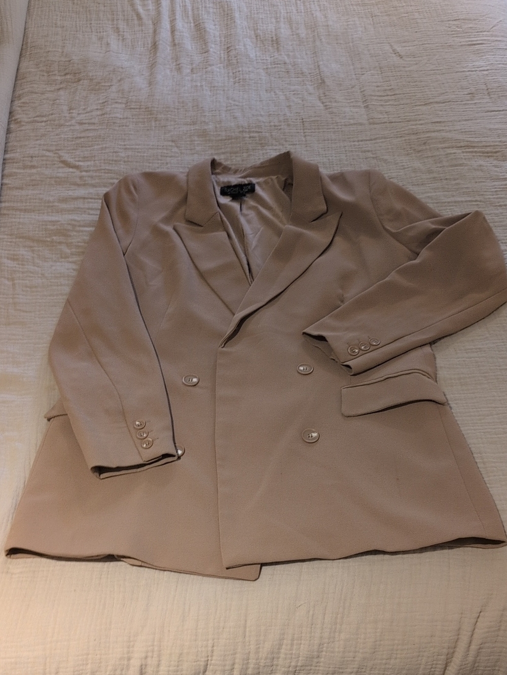 Rachel Zoe Double-Breasted Blazer in Beige